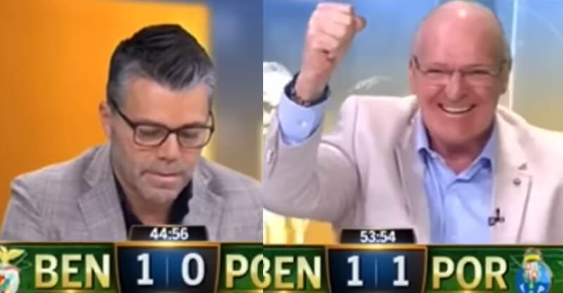 Imagens virais: as reações dos comentadores da CMTV durante o Clássico